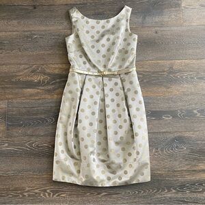 Eliza J gold polka dot dress